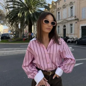 Comprar Camisa Rayada Oversize - Estilo Casual Chic Premium en Chile - Vista 1