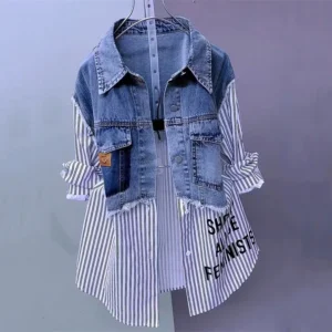 Comprar Blusa Camisa Mixta Mezclilla & Rayas Azul Blanco en Chile - Vista 1