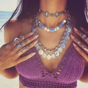 Comprar Collar Boho Ethnic - Monedas Y Borlas Vintage en Chile - Vista 1